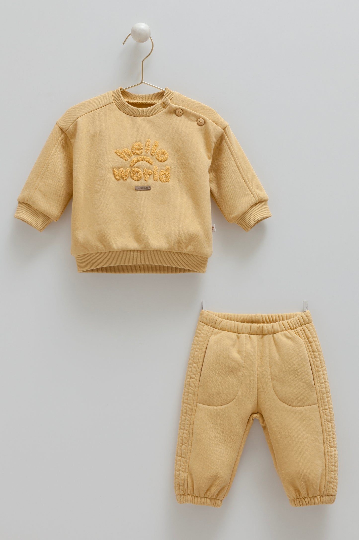 ترينينج قطن مبطن ١-١٢ شهر اصفر🪡