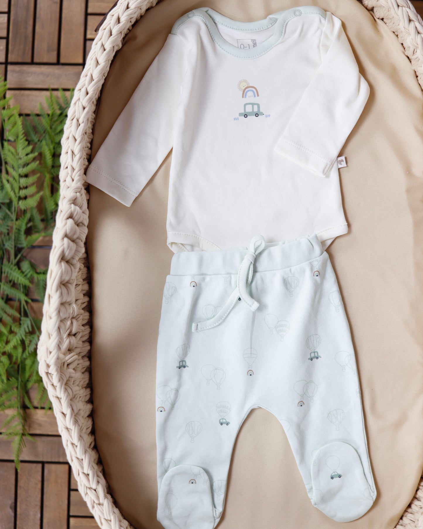 طقم بيبي قطن ١٠٠٪ حديث ولاده و ١-٣ أشهر