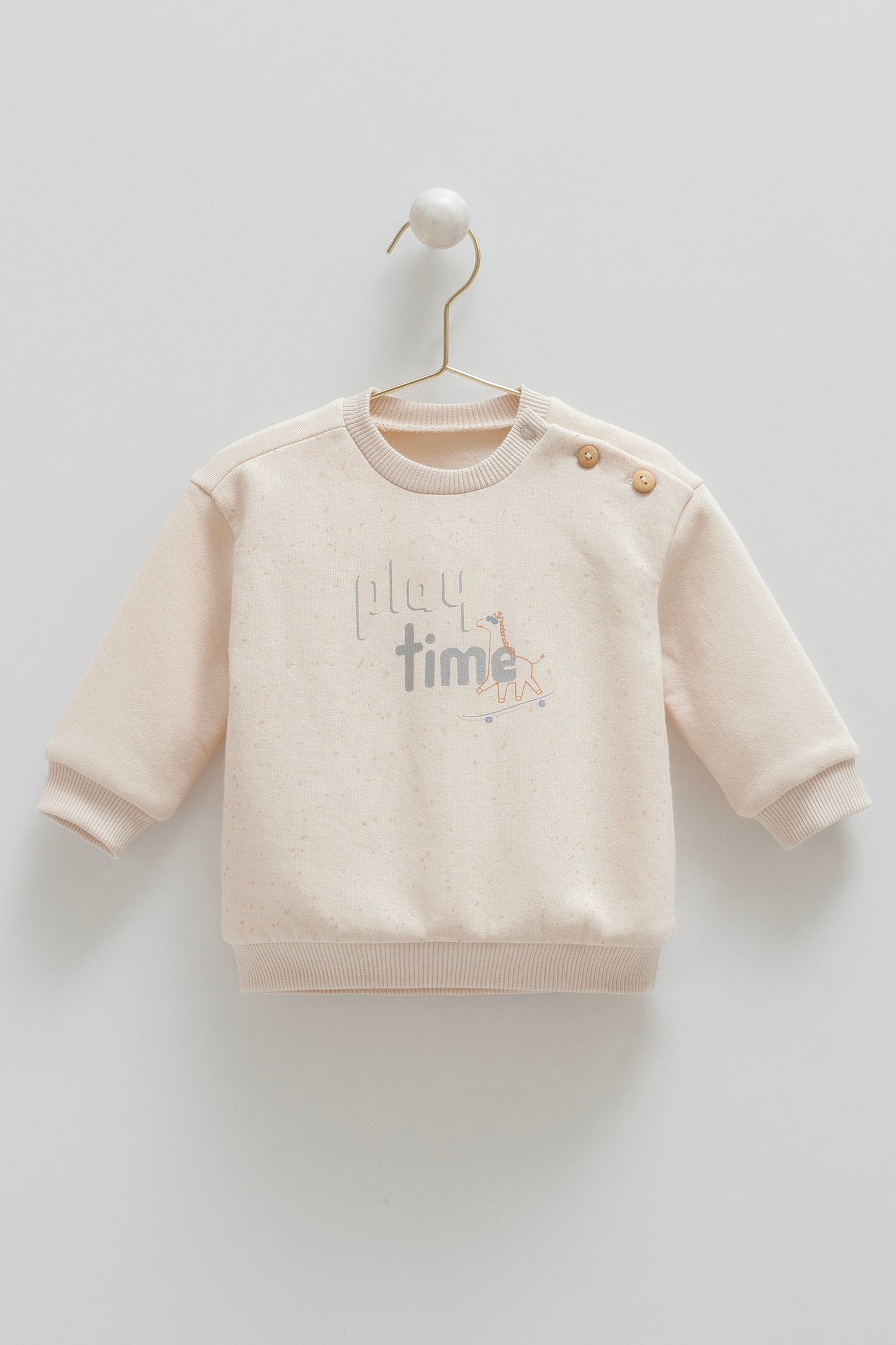 طقم بيبي قطن مبطن ٣ قطع ٣-٢٤ شهر 🦒ايفوري