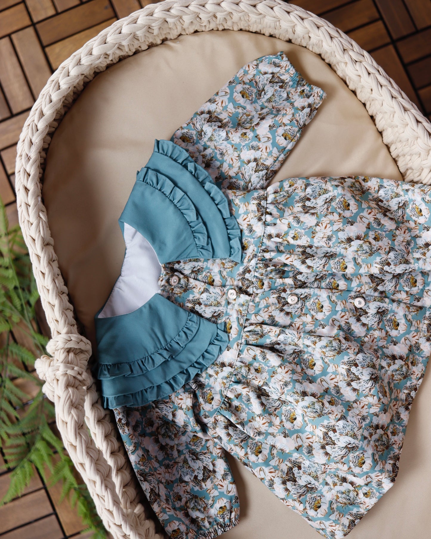 فستان بناتي 🩵٦-٣٦ شهر