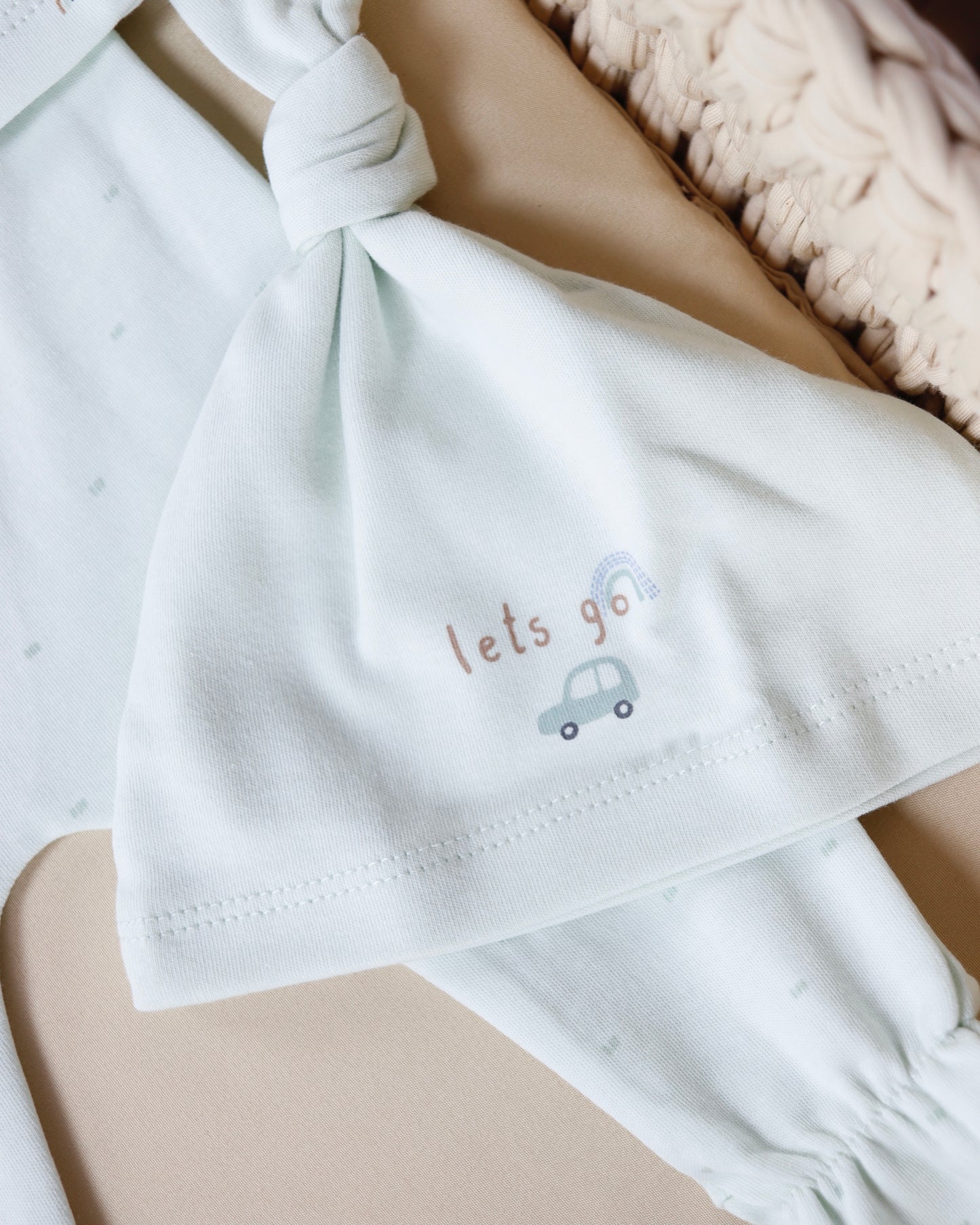 بجامة ٣ قطع قطن ١٠٠٪ أخضر ١-١٢ شهر