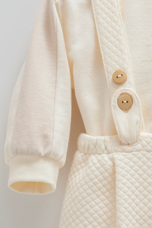 طقم قطعتين ٣-١٨ شهر ايفوري🔆