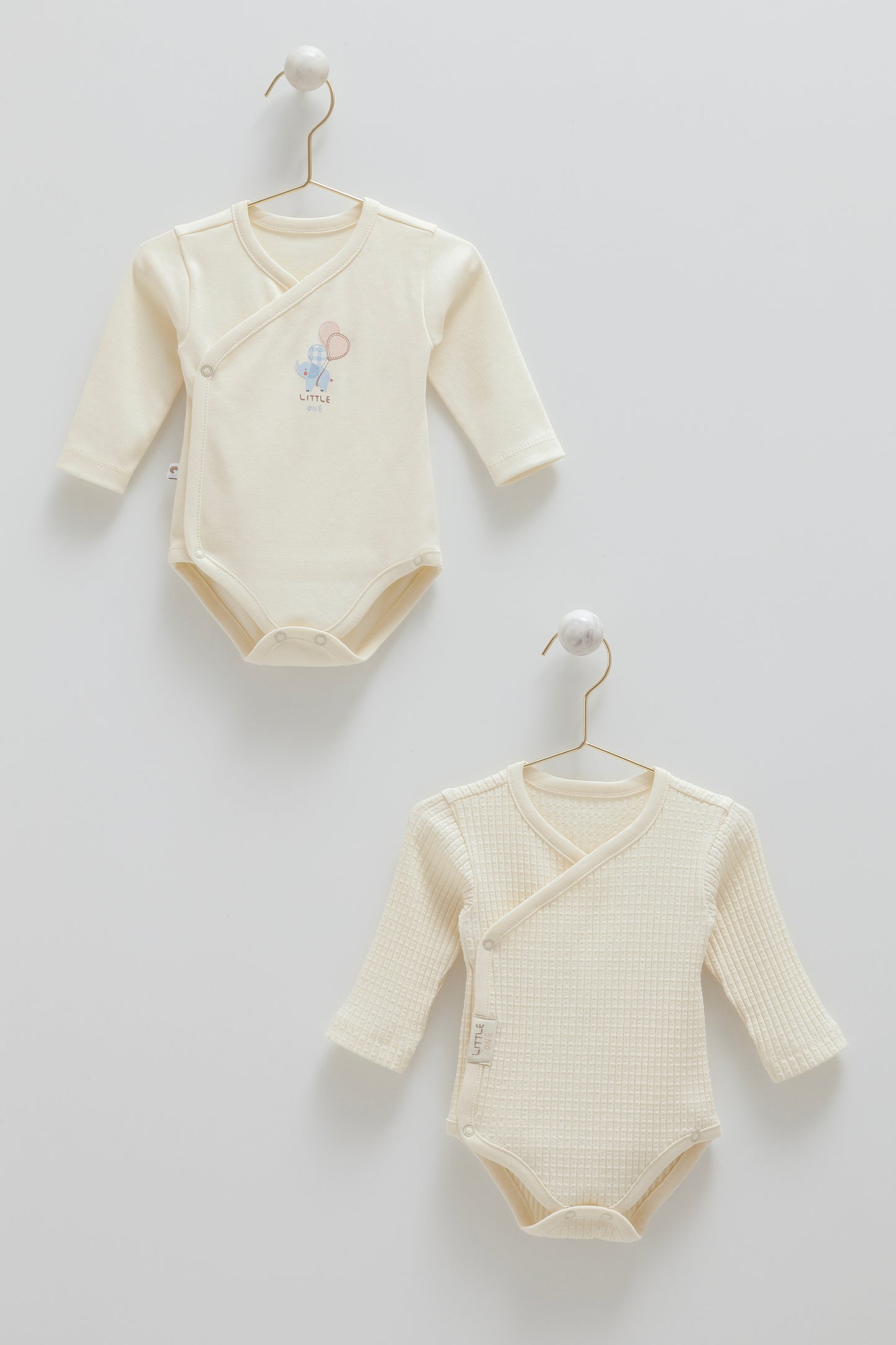 طقم تبان بيبي قطعتين قطن ١٠٠٪ ايفوري🐘