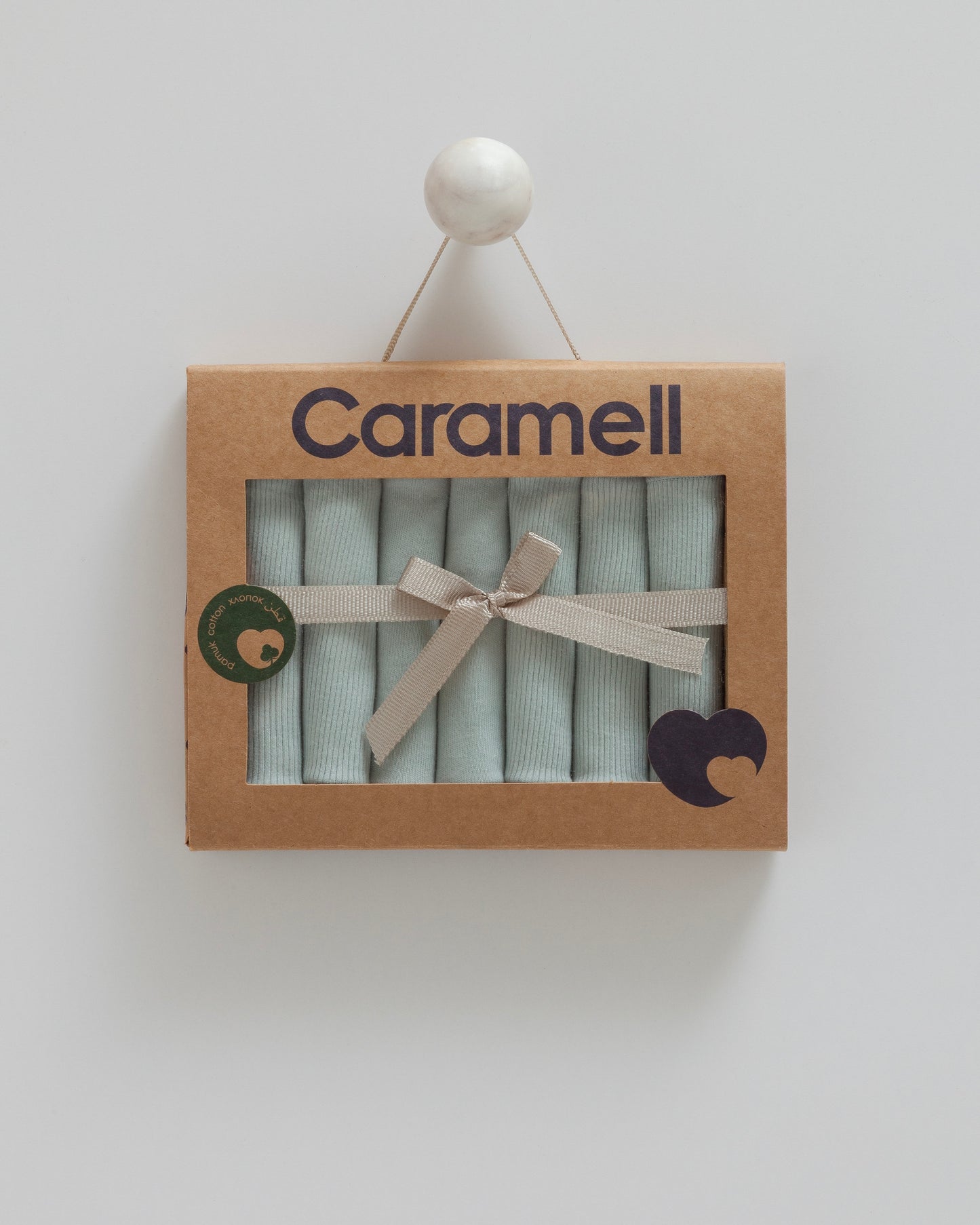 طقم مناديل بيبي قطن طبيعي ١٠٠٪ ٧ قطع اخضر