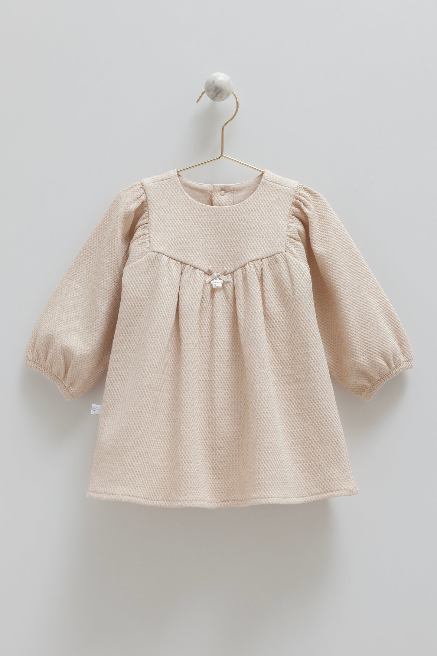 فستان بيبي قطن ١٠٠٪ بيج🎀