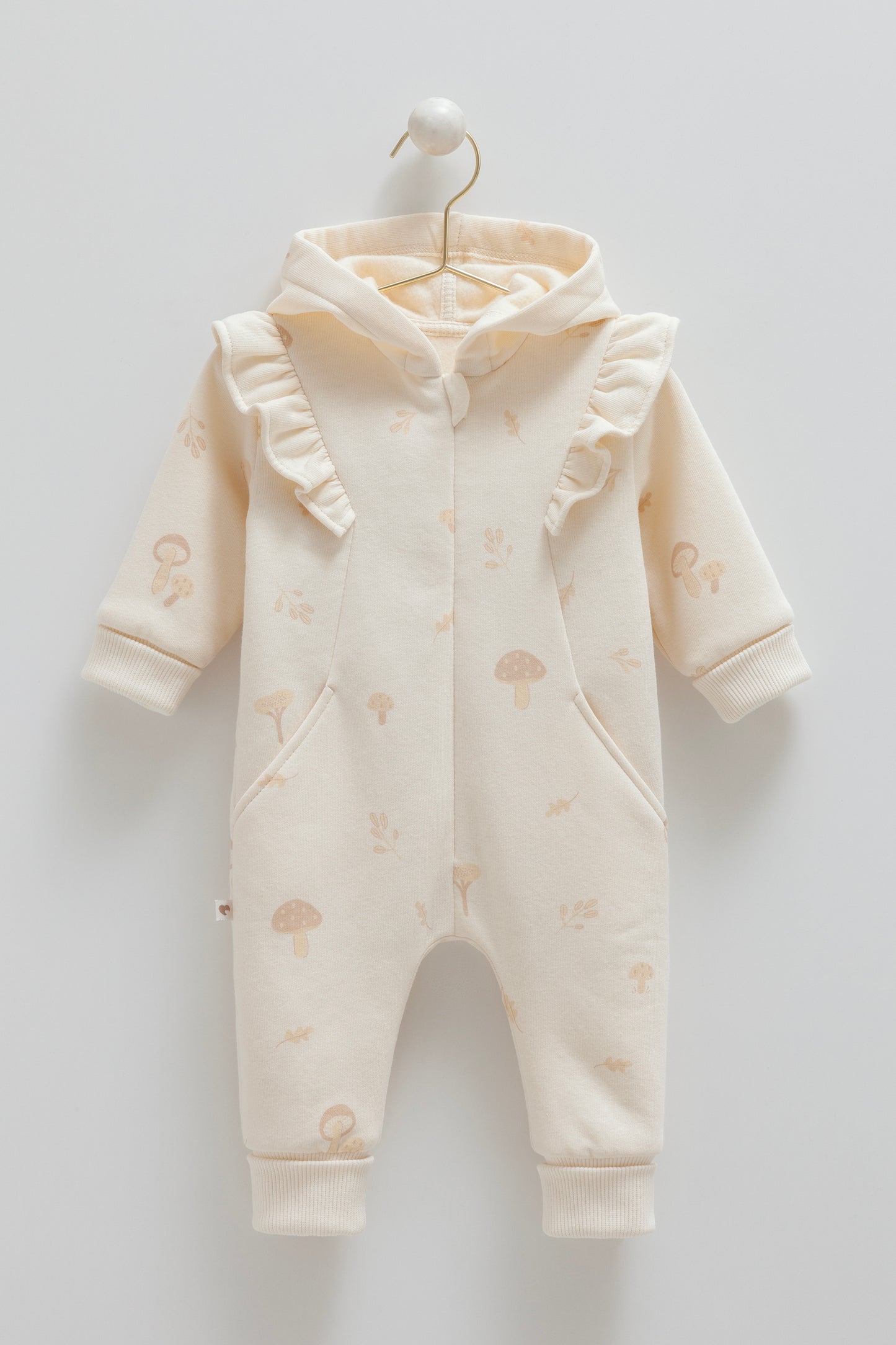 أفرهول قطن مبطن ١-١٢ شهر🍄ايفوري