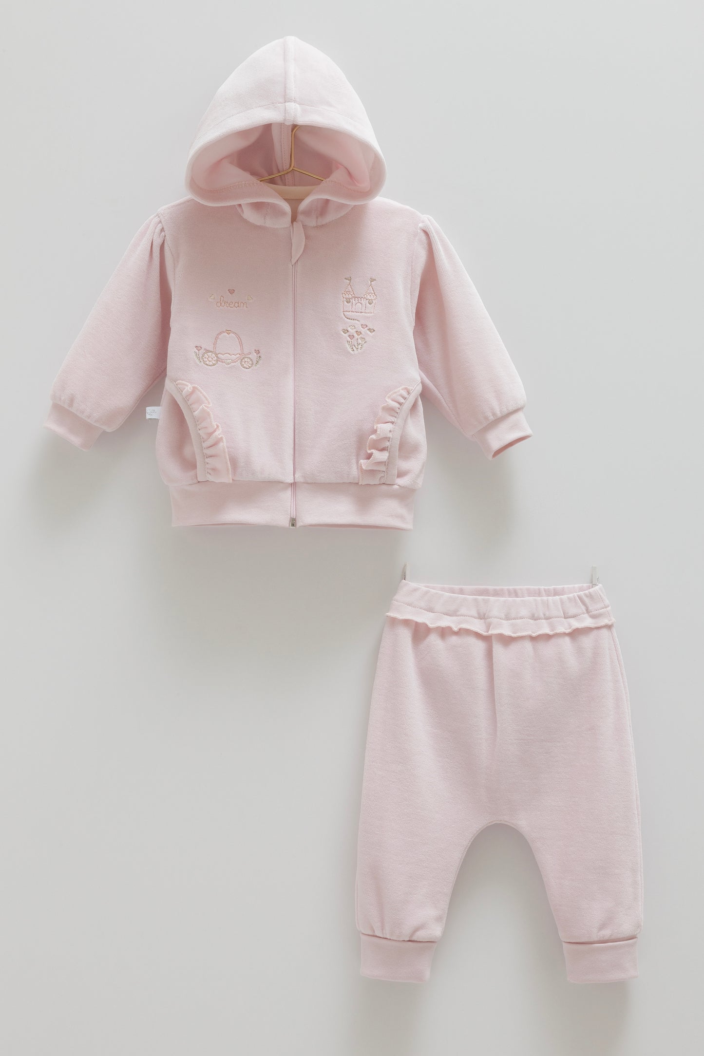 طقم بيبي مخمل ٣ قطع ٣-١٨شهر زهري