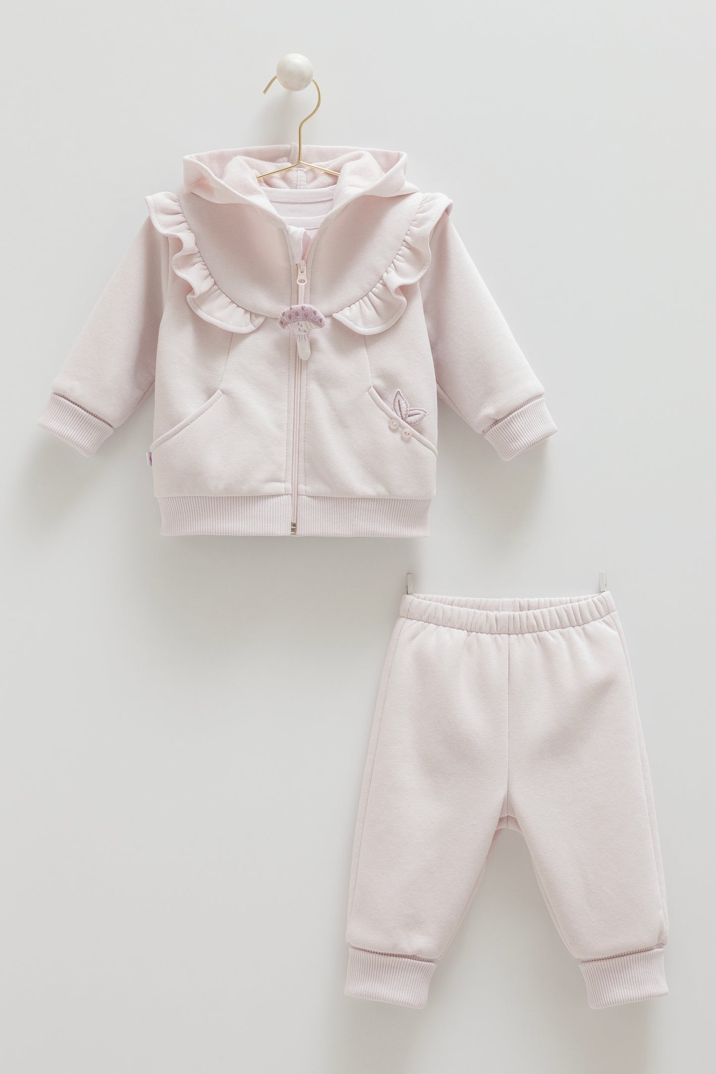 طقم قطن مبطن ٣ قطع ٣-٢٤ شهر 🍄نهدي