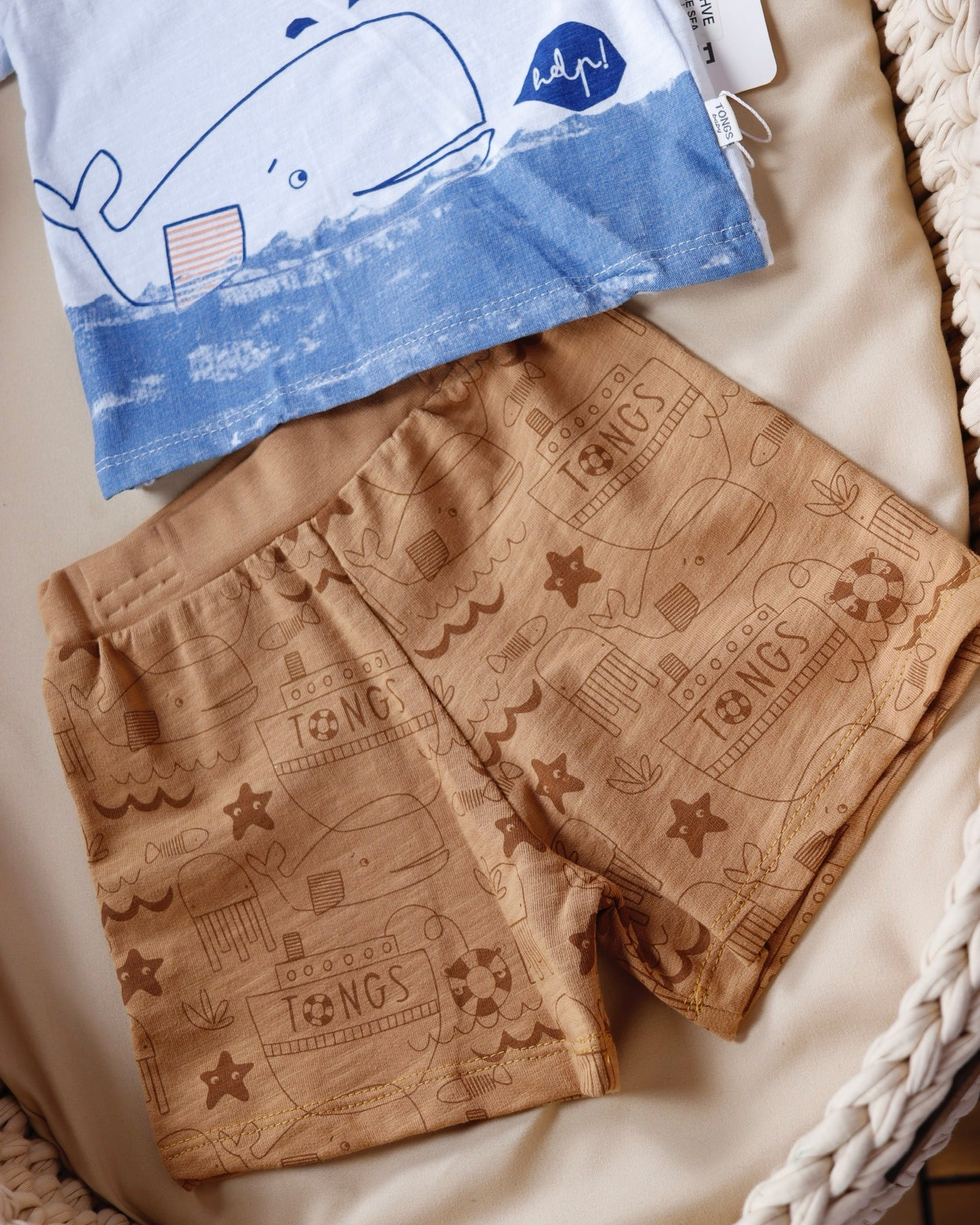 ⁨⁨⁨⁨طقم بيبي قطعتين جنتل مان مع ببيونة🤍