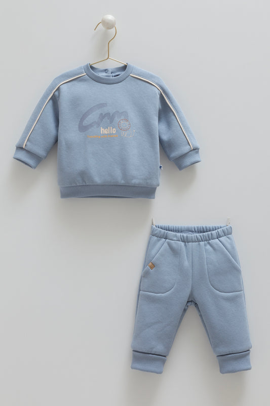 ترينينج قطن مبطن ١-١٢ شهر ازرق 🦁