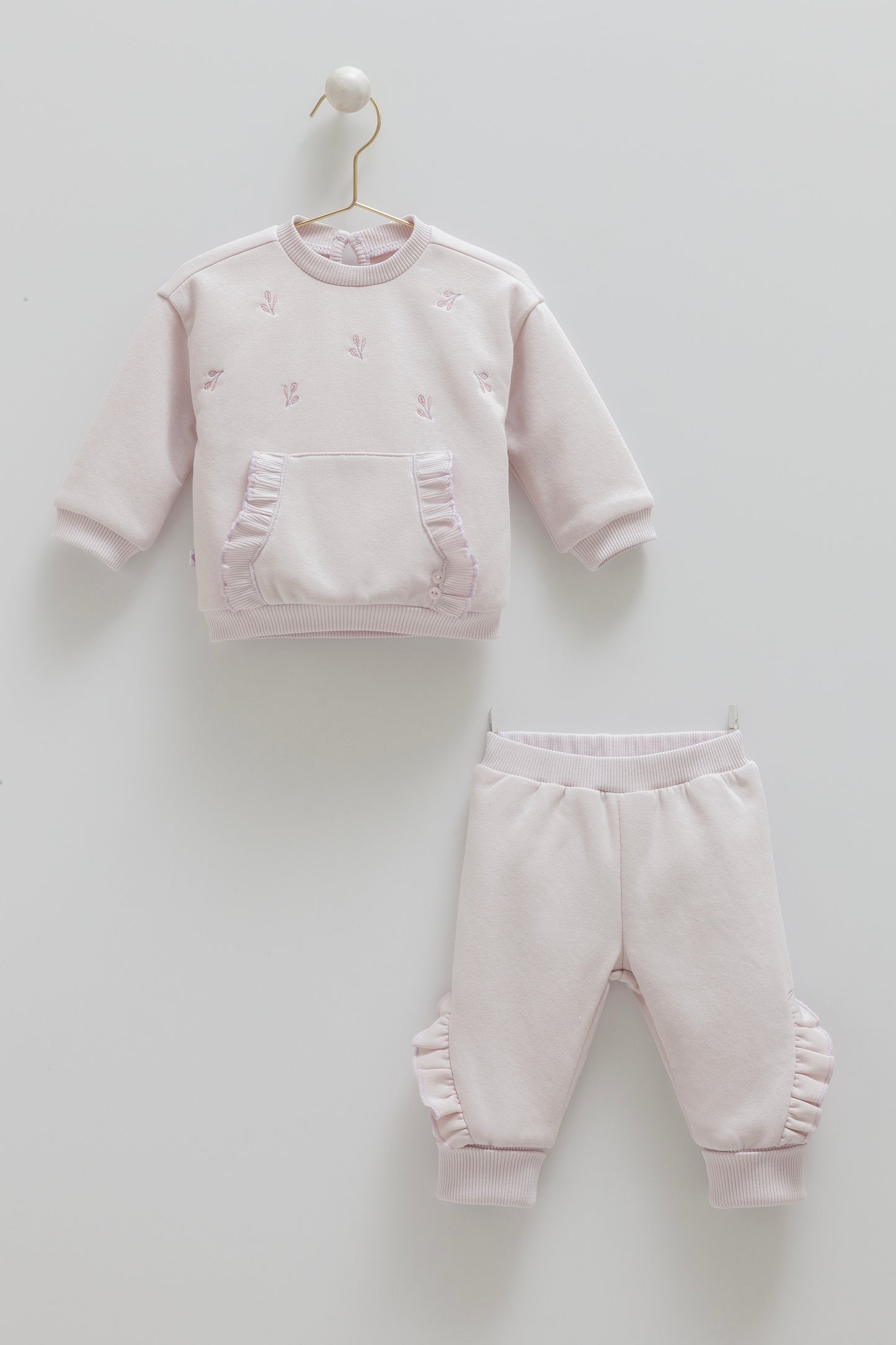 طقم قطن مبطن ١-١٢ شهر🌸نهدي