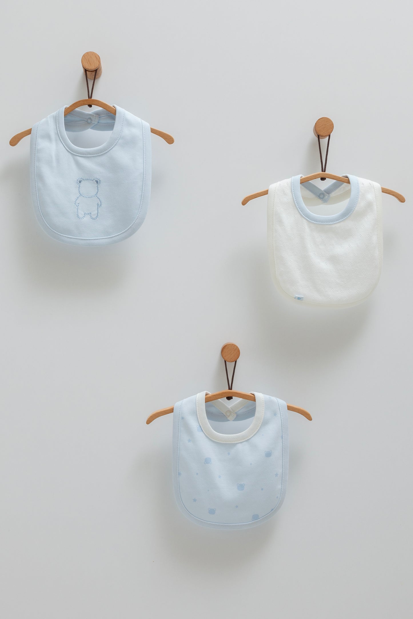 طقم مريلة ٣ قطع قطن ١٠٠٪‏ ازرق 🧸