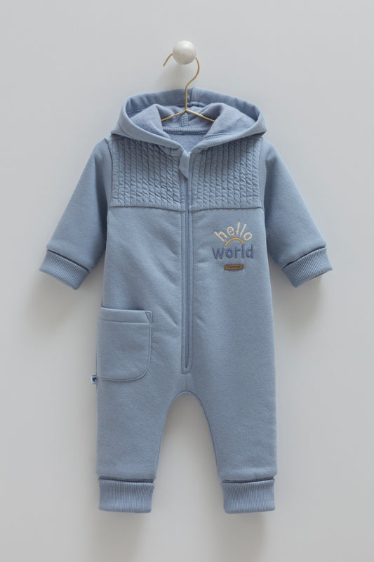 أفرهول قطن مبطن ١-١٢ شهر ازرق👼🏻