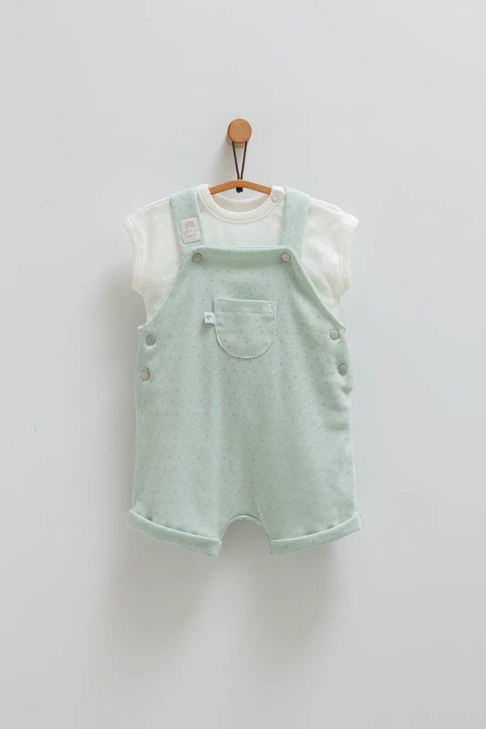 طقم أفرهول صيفي خفيف قطن ١٠٠٪‏ أخضر