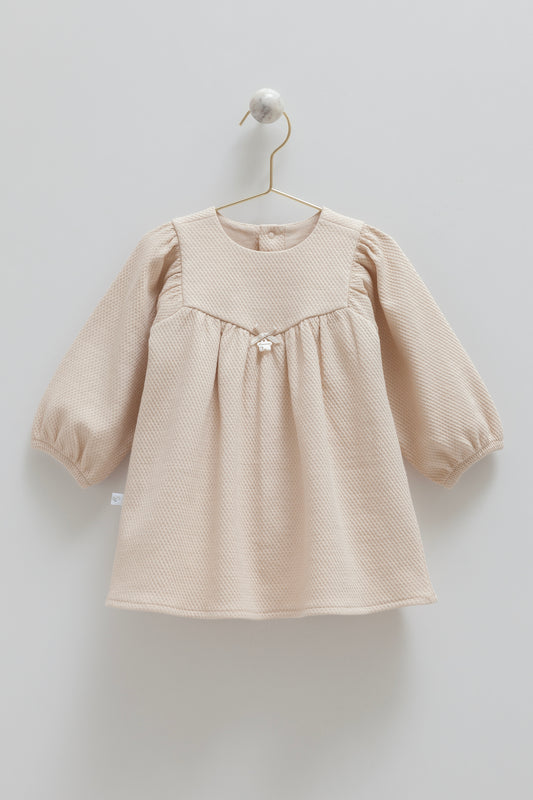 فستان بيبي قطن ١٠٠٪‏ بيج🎀