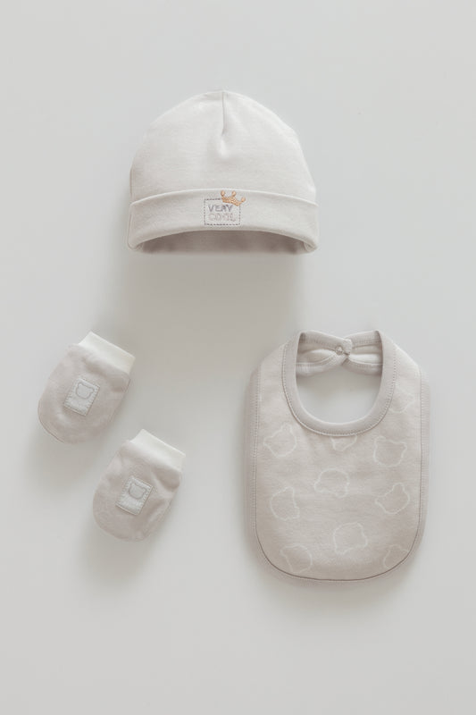 طقم طاقية ٣ قطع قطن ١٠٠٪‏ 🧸