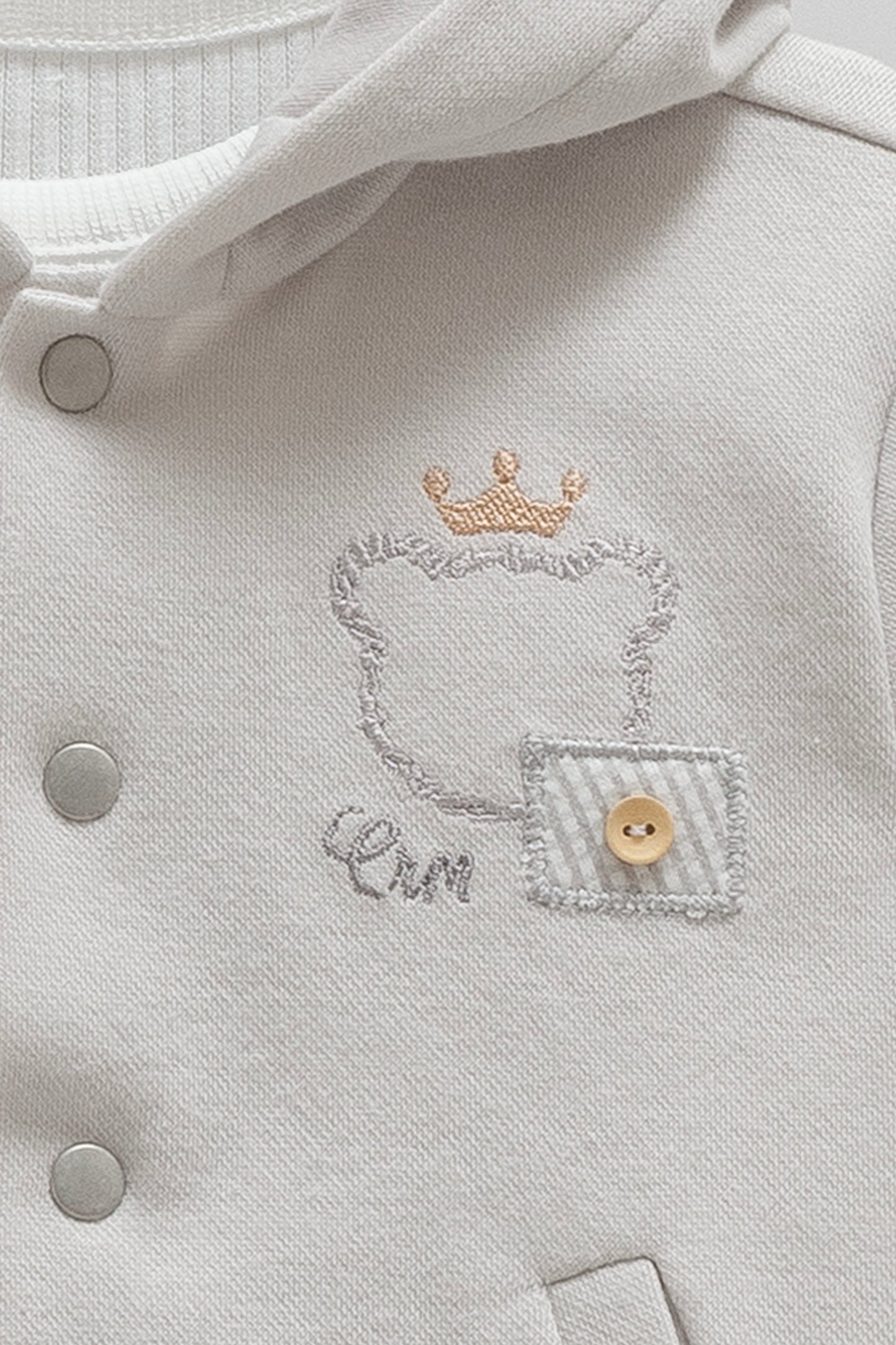 طقم بيبي قطن ١٠٠٪‏ رمادي🧸