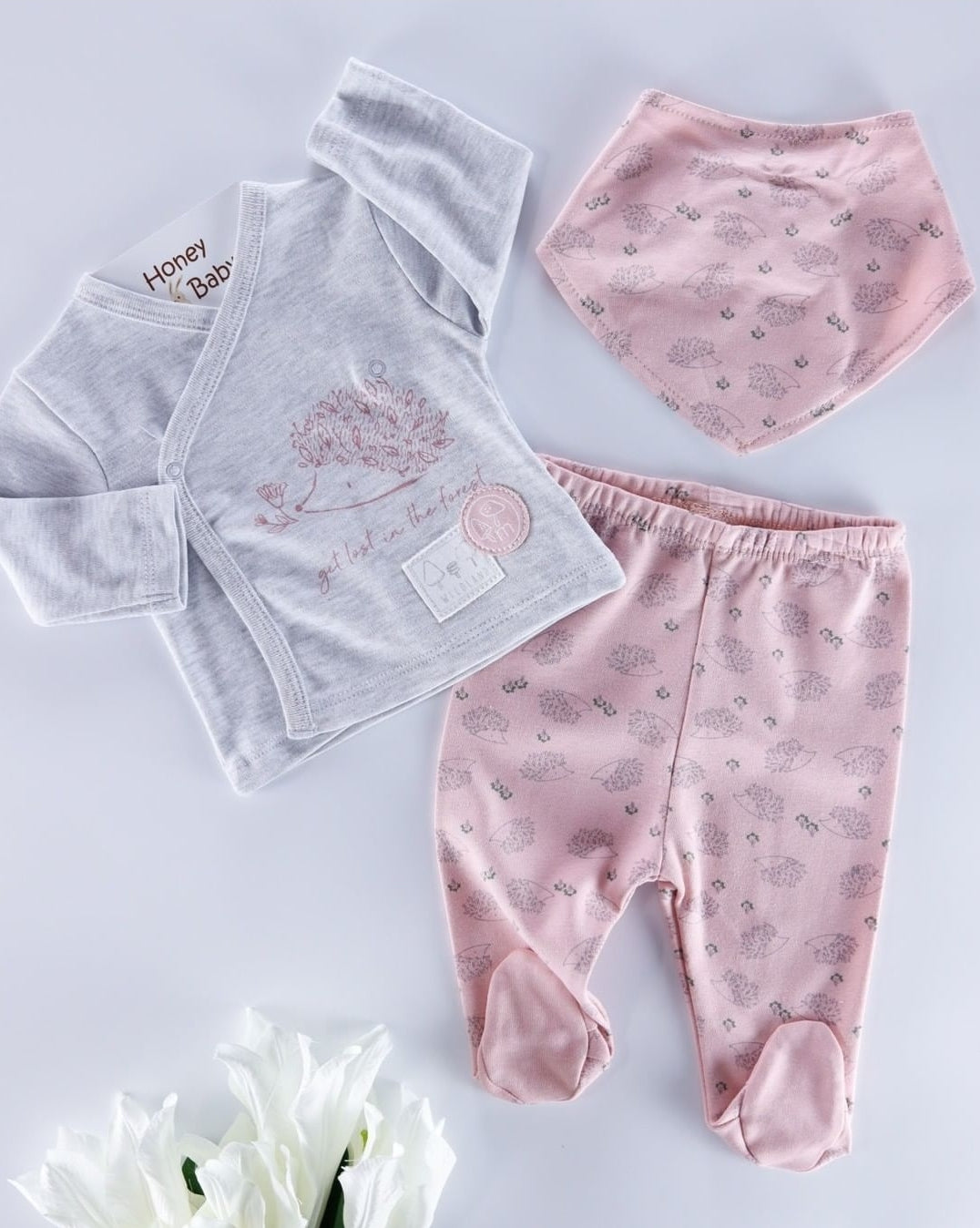 3 Pieces baby Pajama Set - Pink